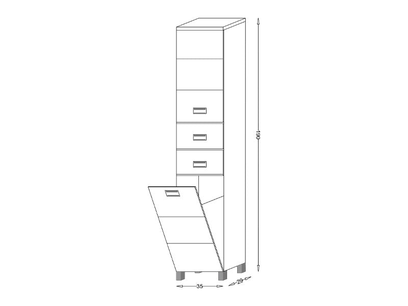 Vertikala VIENNA LINNI 190*35 sa korpom